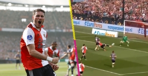 El gol de Santi Giménez para ser campeón de la Eredivisie con Feyenoord