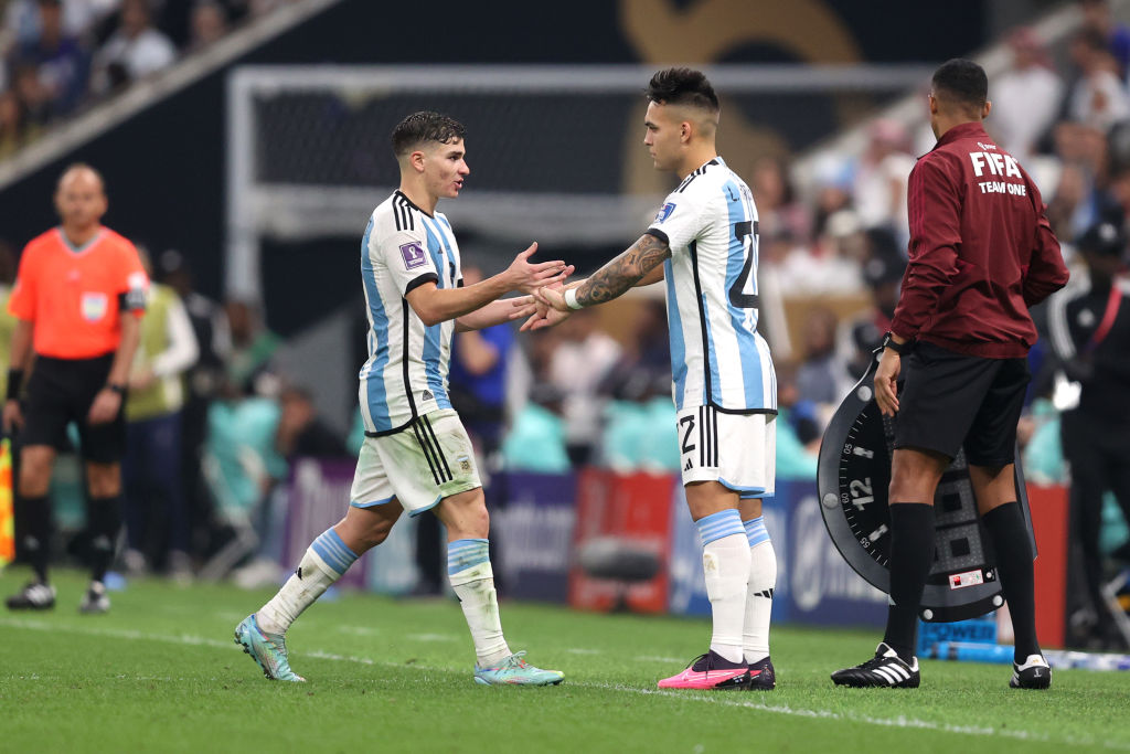 Lautaro Martínez y Julián Álvarez en Qatar 2022