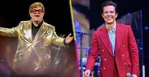 ¡Épico! Elton John tocó "Tiny Dancer" junto a Brandon Flowers en Glastonbury 2023