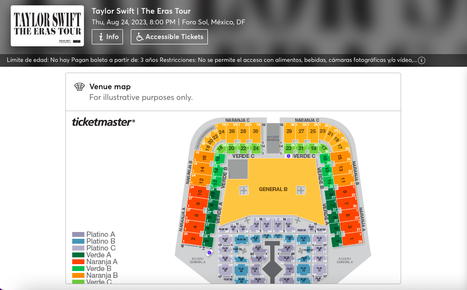 Mapa del Foro Sol