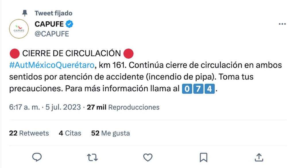 Cierran la México-Querétaro por aparatoso choque de tráiler