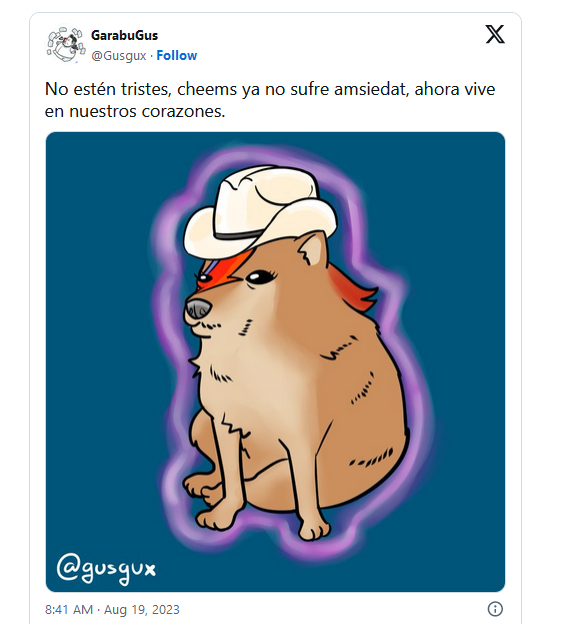 Murió Cheems y lo despiden con emotivos memes