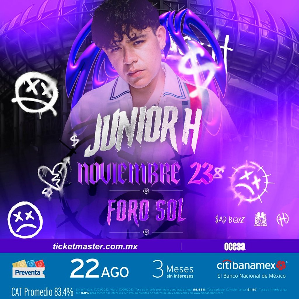 Fecha y detalles del concierto de Junior H en el Foro Sol 