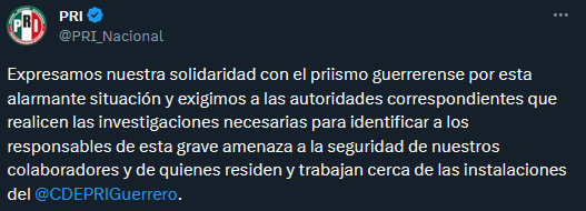 Acusan montaje de militantes del PRI por granadas halladas en sede de Guerrero