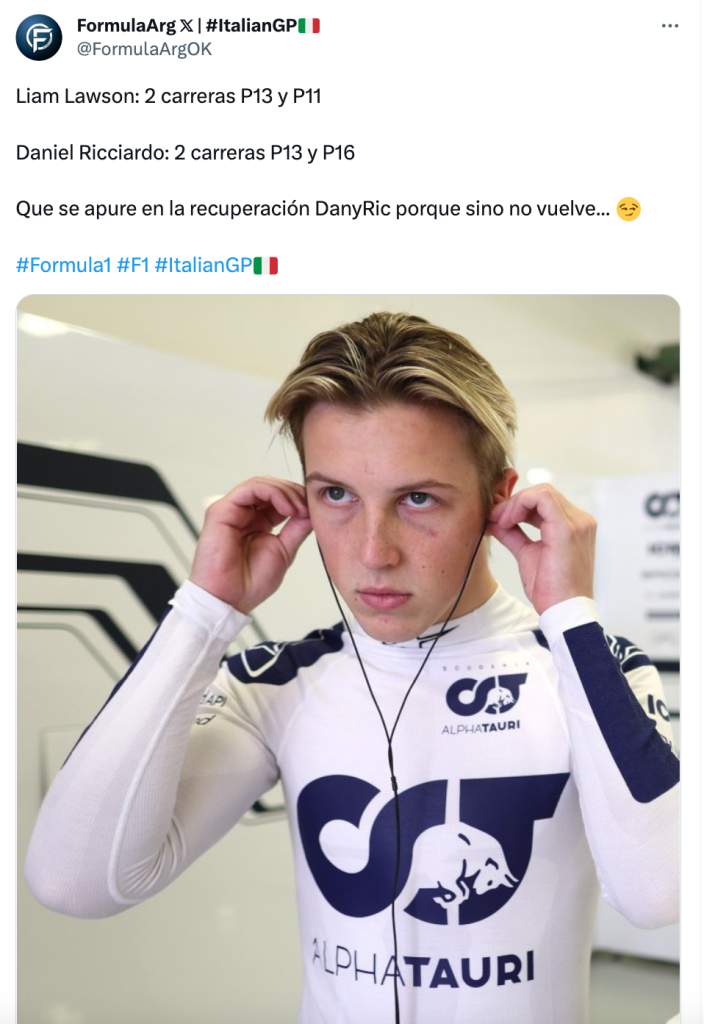 Liam Lawson está listo para la F1