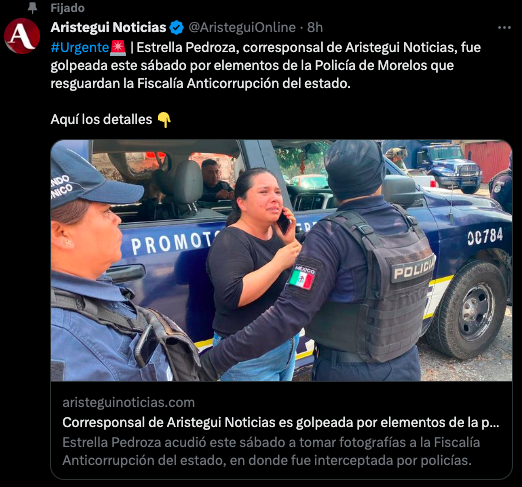 Porque México: Policías de Morelos golpean a reportera de Aristegui Noticias