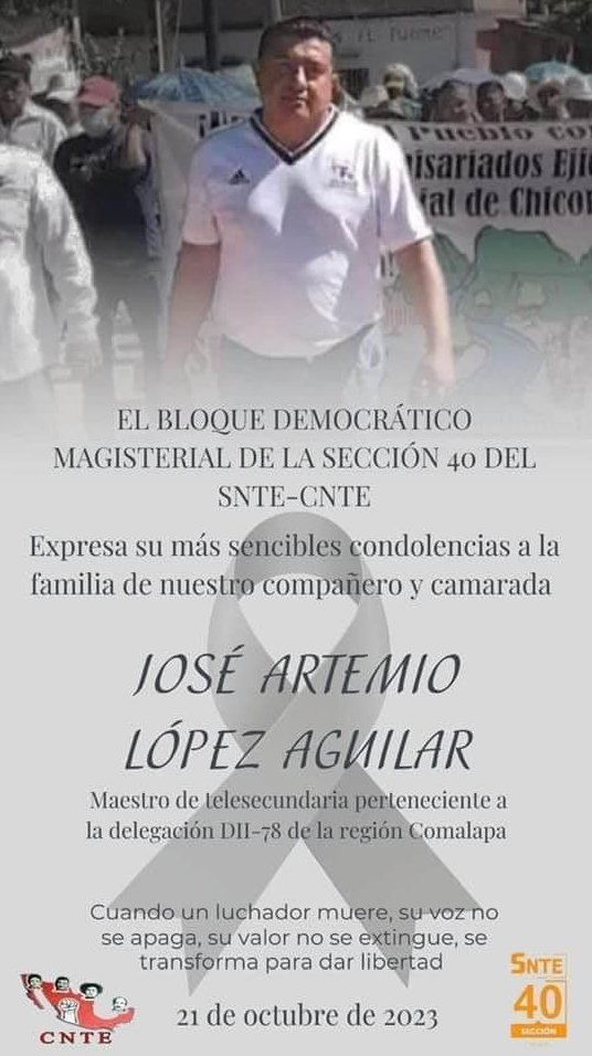 Artemio López Aguilar, activista asesinado en Chiapas tras Marcha por la Paz