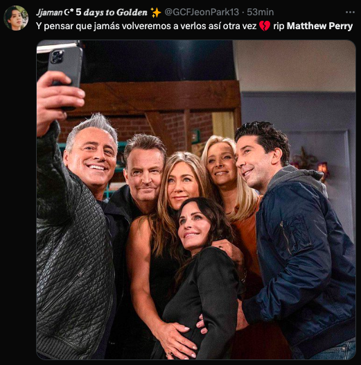 Sniff: Así reaccionó el internet a la muerte de Matthew Perry (Chandler Bing en 'Friends')