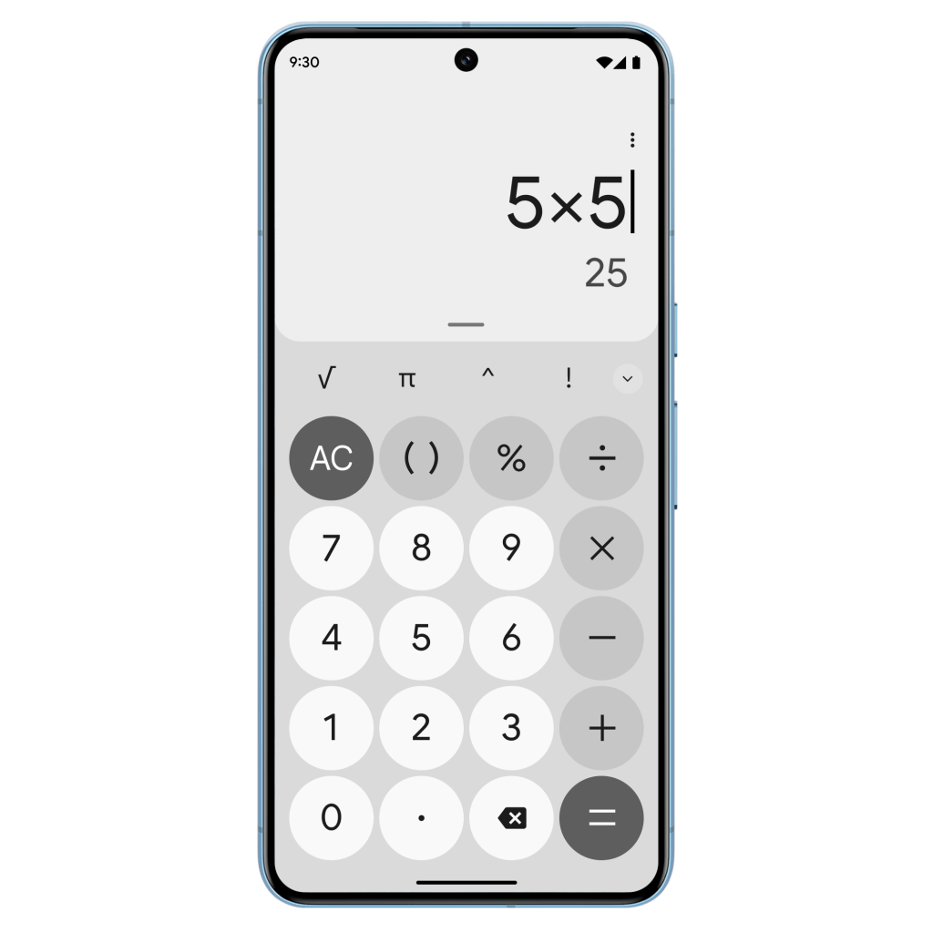 ¡Llega Android 14! Conoce las nuevas funciones - calculadora-abierta-en-un-aspecto-monocromatico-1024x1024