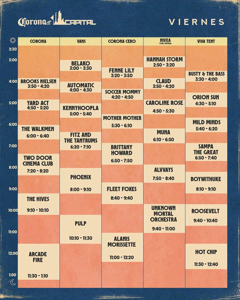 ¡Que se arme! Estos son los horarios oficiales del Corona Capital 2023