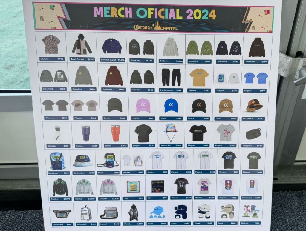 Precios de la merch del Corona Capital 