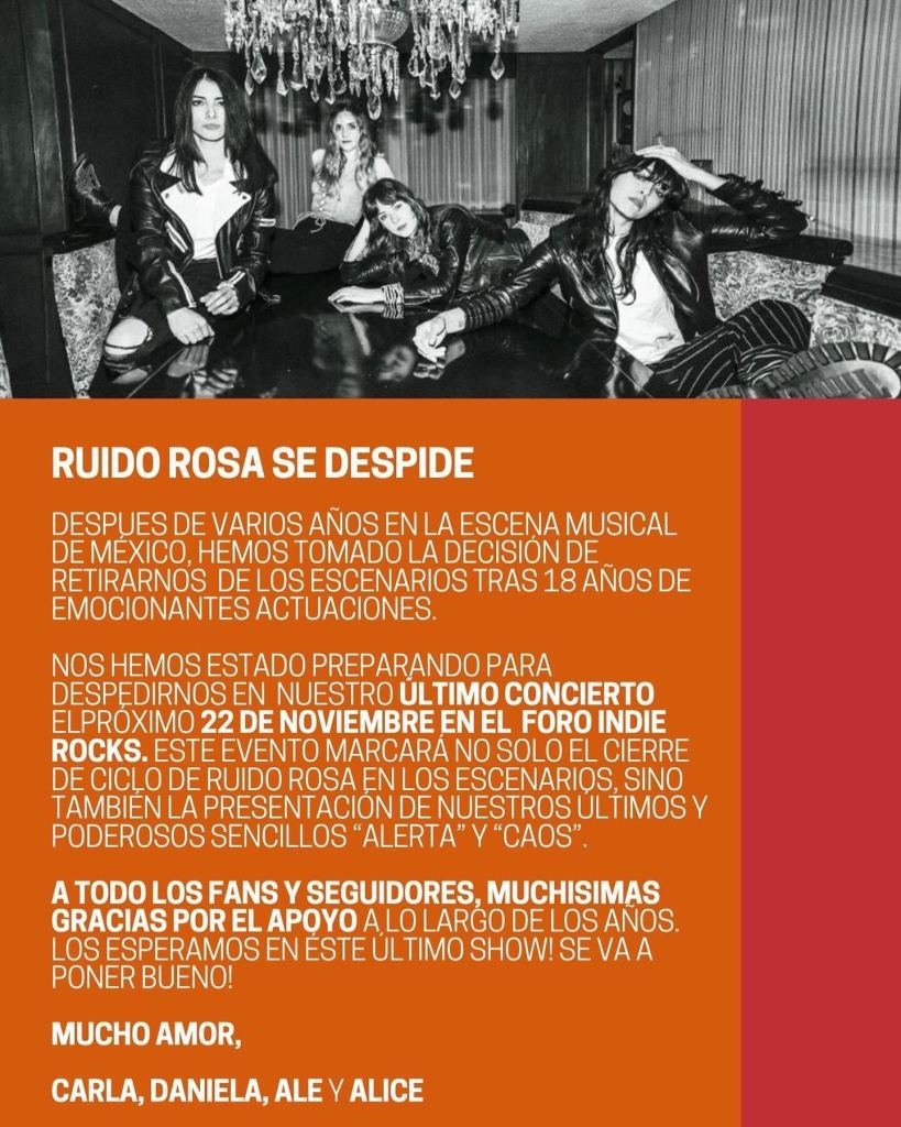 Ruido Rosa anuncia su separación después de 18 años 