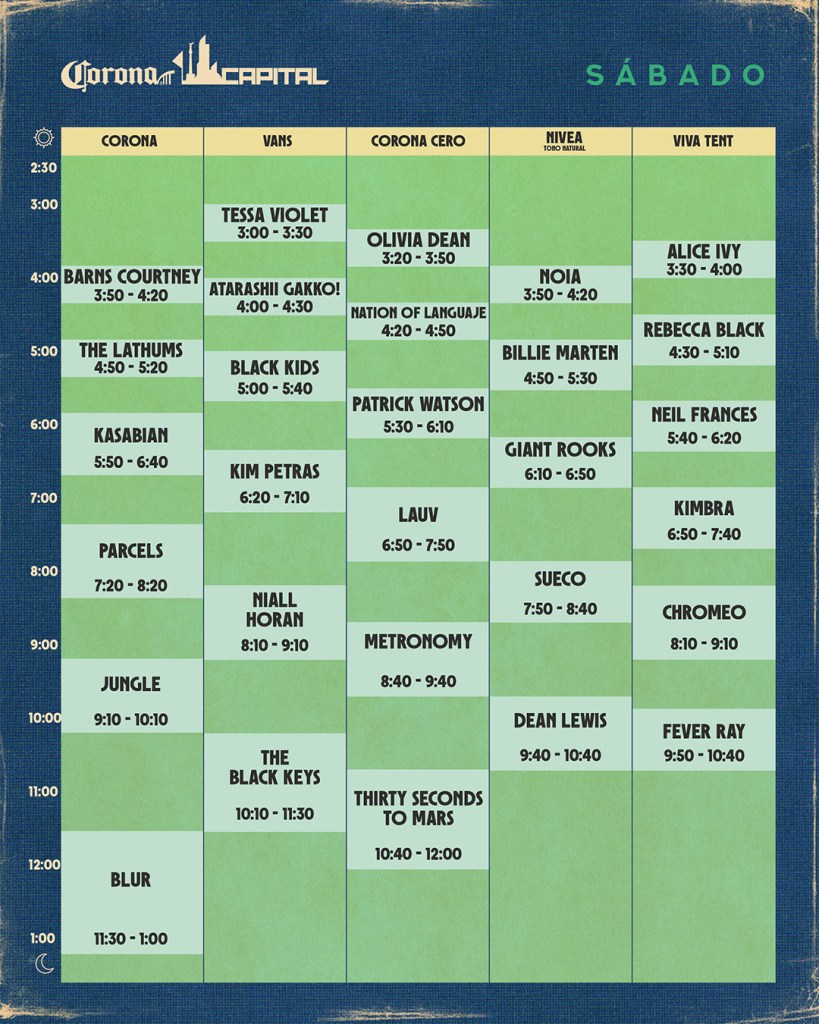 Estos son los horarios oficiales del Corona Capital 2023