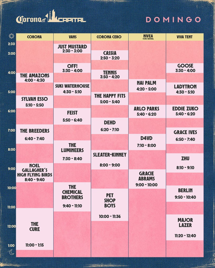 Estos son los horarios oficiales del Corona Capital 2023