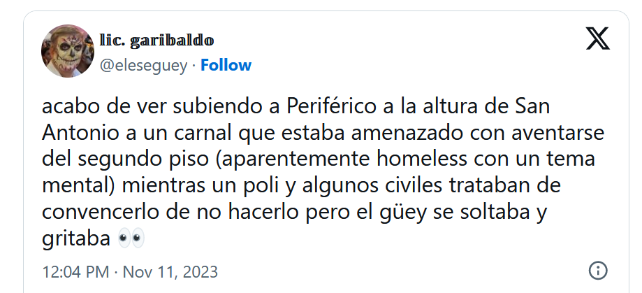 Un hombre se aventó del segundo piso del Perfiférico para quitarse la vida