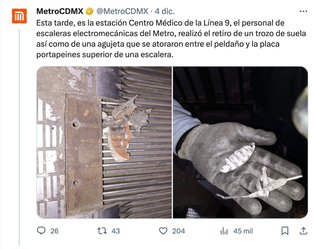 Zapatos mal puestos y otros 'misterios' de las escaleras eléctricas que no sirven del Metro CDMX