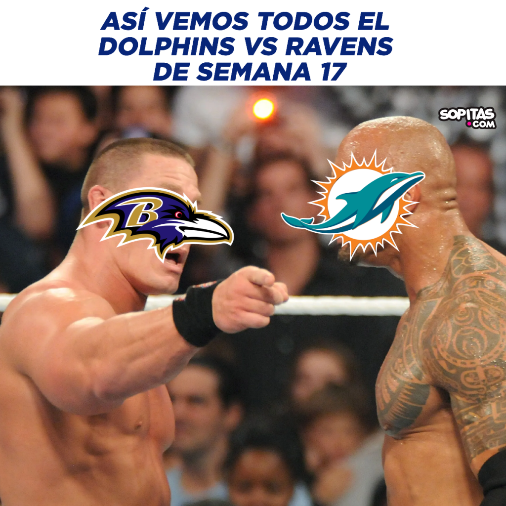 Meme de los Dolphins vs Ravens