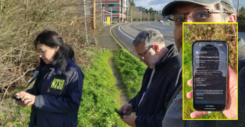 Un celular cayó desde el vuelo de Alaska Airlines y lo encontraron en la carretera