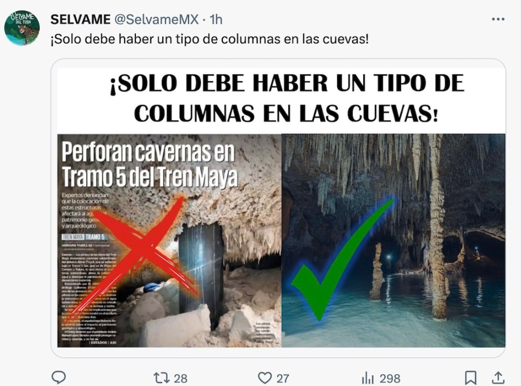 Perforaciones del Tramo 5 del Tren Maya invaden las cuevas de Aktun T’uyul