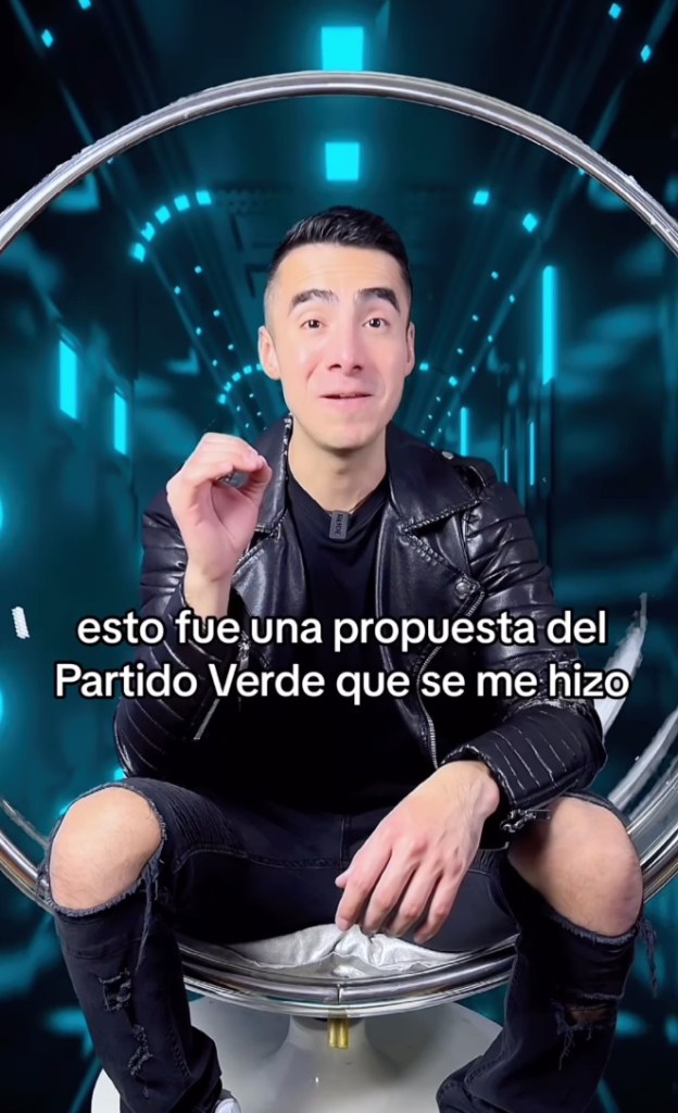 El influencer Paul Rebollar hablando del Partido Verde en sus videos de IG