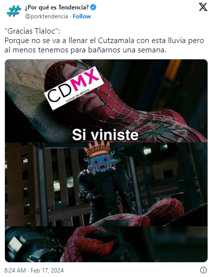 Crisis de agua en el Cutzamala: Los memes por lluvias en CDMX