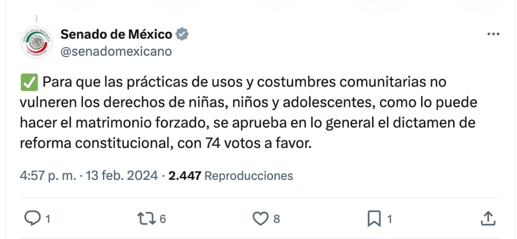 México a un paso de prohibir el matrimonio infantil en comunidades indígenas