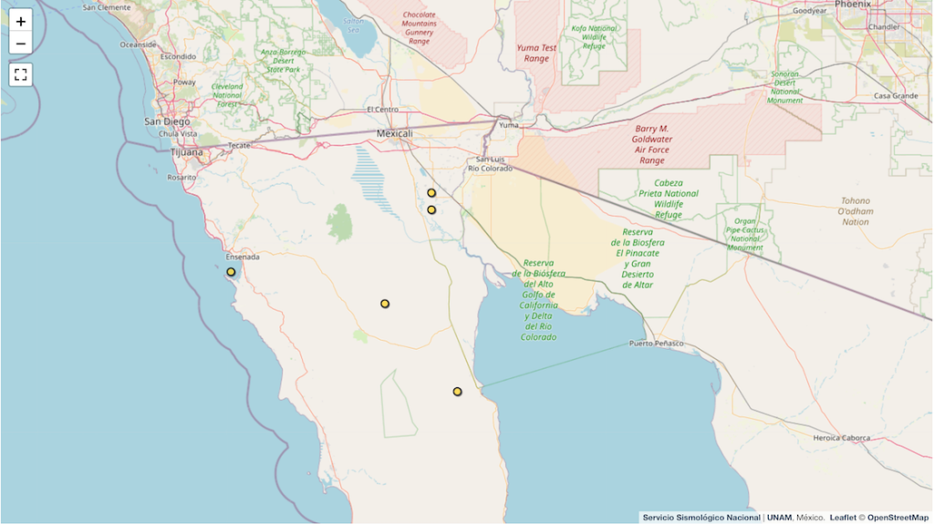 Enjambre sísmico en Baja California.