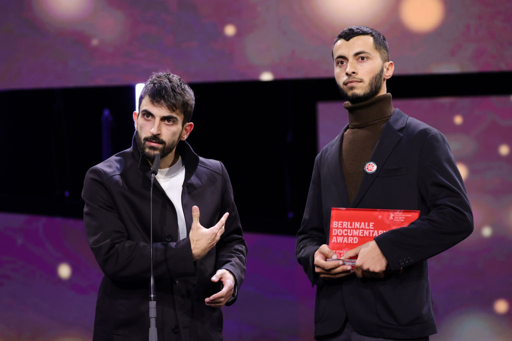 Basel Adra y Yuval Abraham en la Berlinale