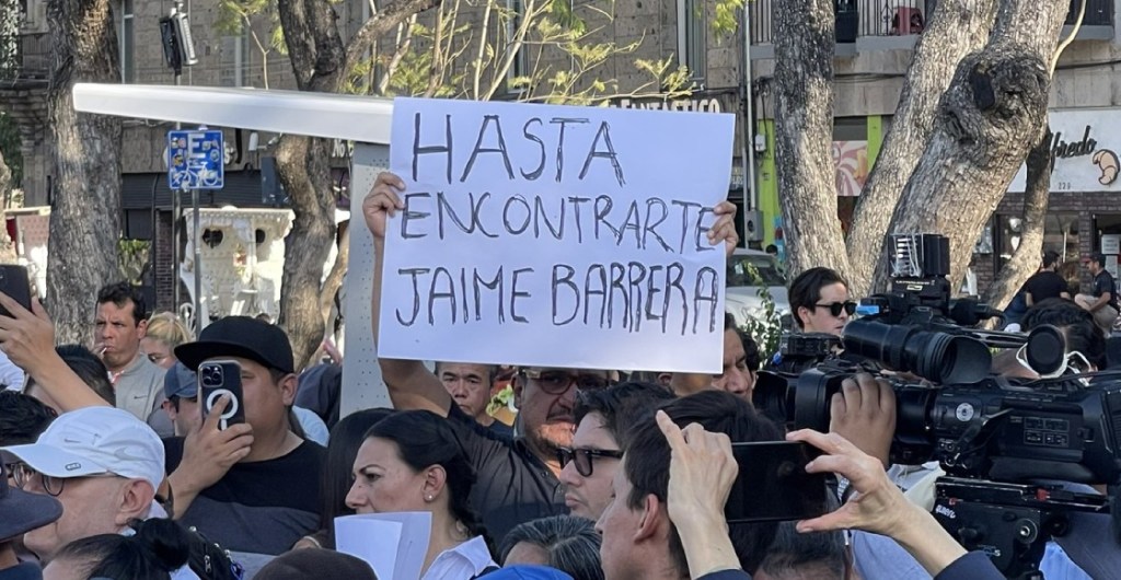 La manifestación para exigir la aparición con vida de Jaime Barrera en Jalisco