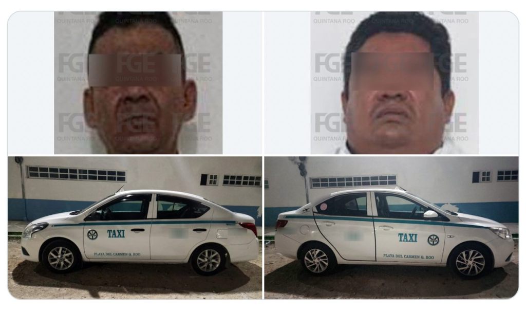 Los taxistas detenidos por agredir a una pareja de turistas en Playa del Carmen.