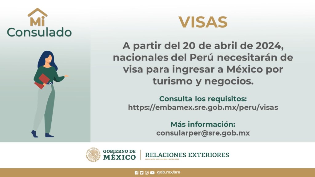 Perú exigirá visa a mexicanos y México a peruanos