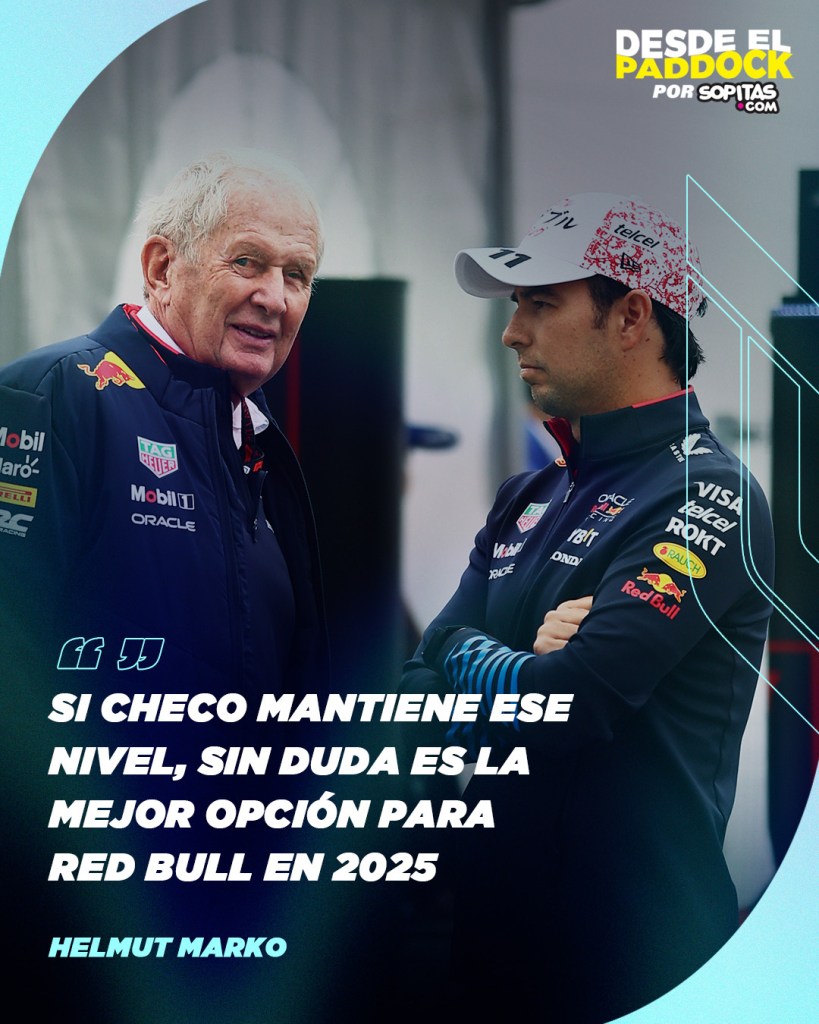 Checo Pérez con Helmut Marko