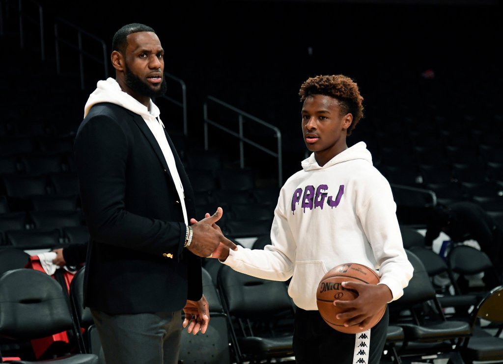 LeBron James y Bronny, su hijo