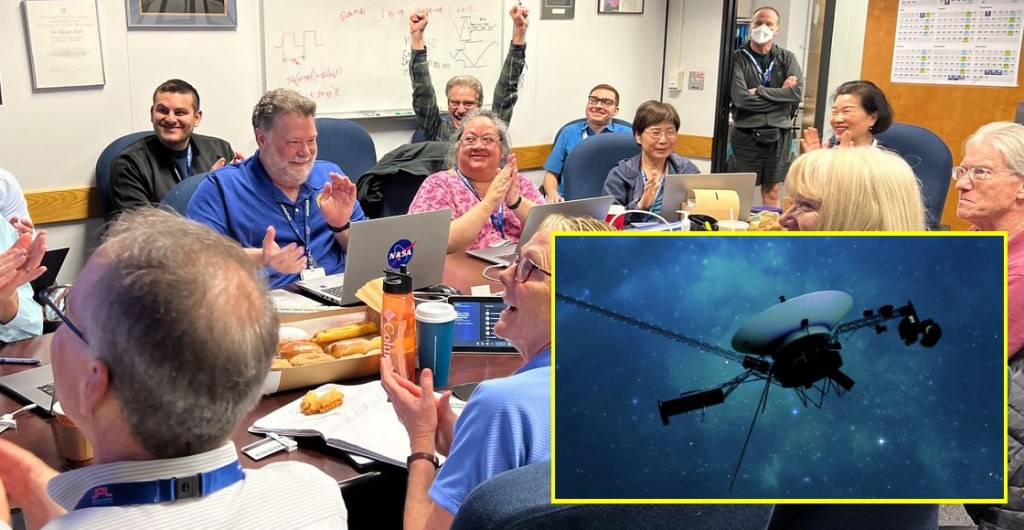 Así celebraron el envío de datos de la sonda Voyager 1 de la NASA