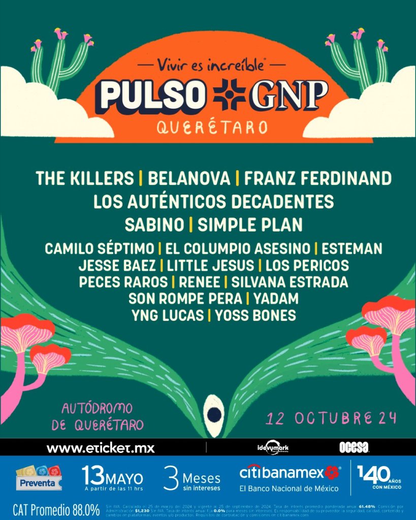 The Killers, Franz Ferdinand y Simple Plan: Cartel, fecha y boletos para el Pulso GNP 2024