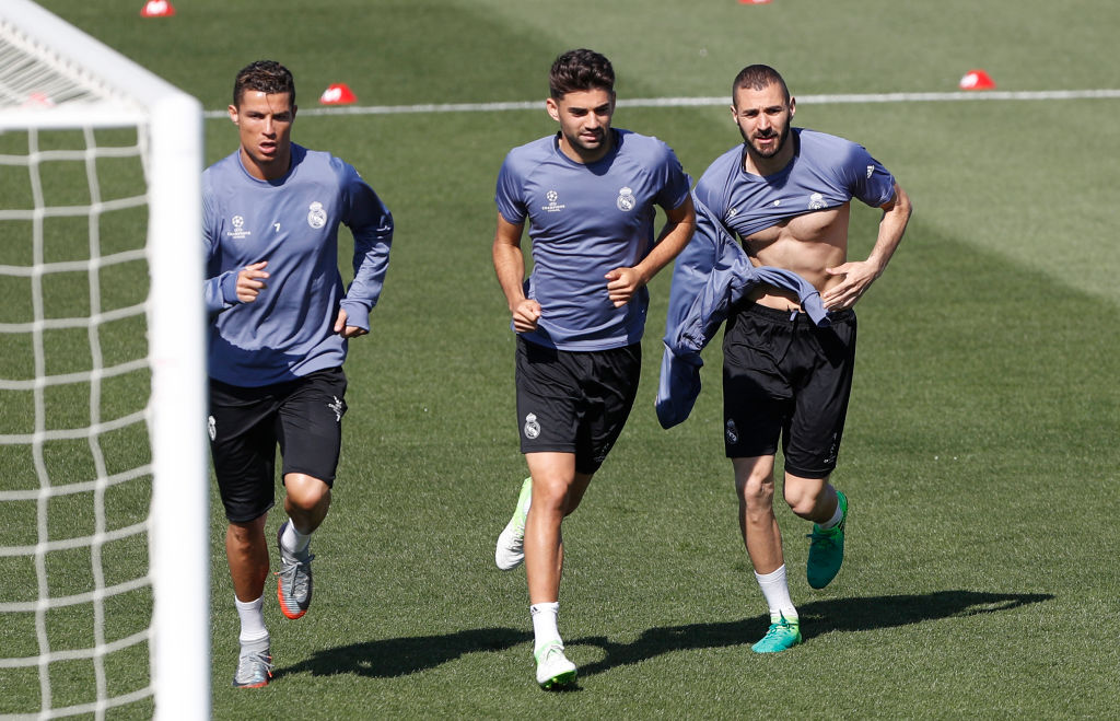 Enzo Zidane o Fernández, entrenando junto a CR7 y Benzema