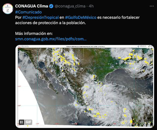 Ay no: Se forma otra tormenta tropical, ahora frente a las costas de Veracruz 