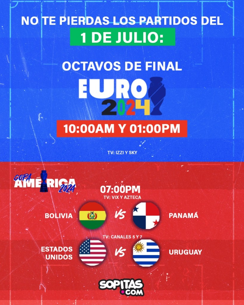 Los partidos de Euro y Copa América