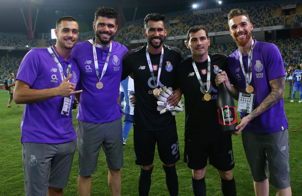 Jose Sa, Iker Casillas, Vana Alves, Fabiano Freitas y Diogo Costa