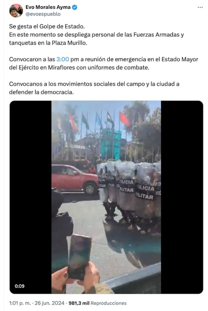 ¿Qué está pasando? Denuncian intento de golpe de estado en Bolivia